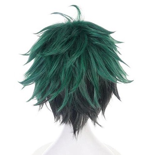 peluca de cosplay anime my hero academia deku izuku midoriya peluca verde + hairnet corto u3q2 (6)