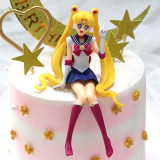 Yolo regalos para amigos Sailor Moon figura de acción estatua miniaturas figura modelo juguetes Super Sailor Moon Anime colección modelo de escritorio adornos pastel de cumpleaños figura de acción figura muñeca juguete