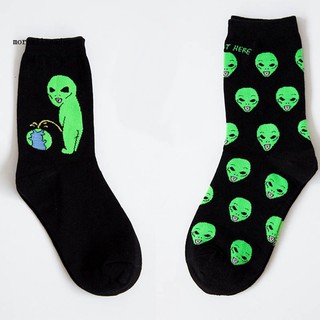 MAR Alien pis impresión hombres Casual cómodo algodón divertido mediados de la tripulación calcetines