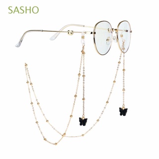 SASHO Trend Metal Glasses Chains Temperament Butterfly Neck Strap Anti-lost Non-slip Colorful Bead Alloy Simple protection Hanging Rope