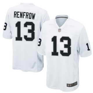 Camiseta de fútbol para hombre Las Vegas Raiders #13 Hunter Renfrow blanco negro