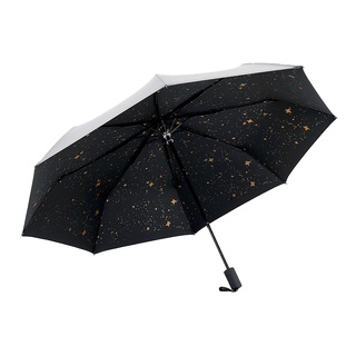 Paraguas plegable para mujeres de viaje UV a prueba de viento paraguas -Golden Star (2)