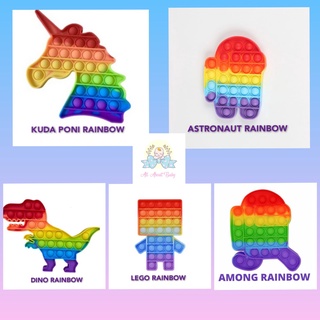 Pop IT arco iris unicornio Fidget Push POP su Fidget juguete Push burbuja niños/juguetes POP IT
