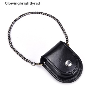 GBRMX 1pc PU leather pocket watch holder storage case coin purse pouch bag with chain HOT (8)