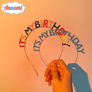 Annami IG tocado de cumpleaños colorido alfabeto Headwear diadema accesorios foto accesorios decoración de fiesta de cumpleaños