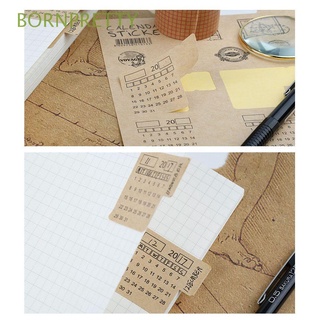 bornpretty papelería kraft papel pegatina universal cuaderno índice etiqueta organizador sin años escrito a mano kawaii planificador calendario