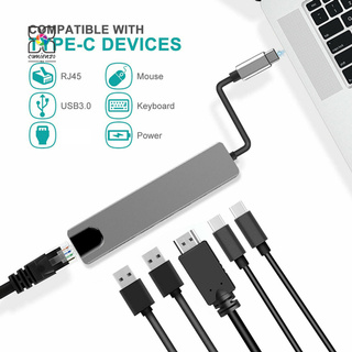 Com USB-C Hub portátil multipuerto 6 en 1 tipo C adaptador con 4K HDMI compatible RJ45 Ethernet Lan para Nintendo Switch (5)
