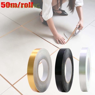 tangshang - adhesivo de sellado para espacios de 50 m, adhesivo para baño, cinta de papel de aluminio, autoadhesivo, impermeable, 0,5 cm, 1 cm, pvc, línea de suelo