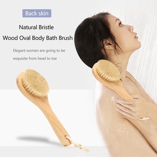 cepillo de baño ovalado de madera de cerda natural suave, spa, ducha, masaje (2)