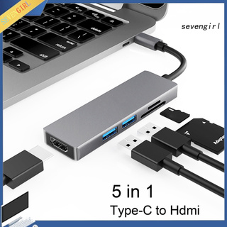 SEV-Multifunctional 5-in-1 Type-C Hub to 4K USB 3.0 USB-C Docking Station Converter Adapter