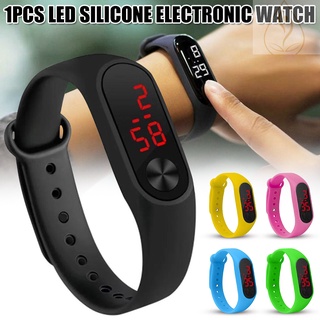Bs reloj de pulsera de silicona para hombres y mujeres electrónico colores caramelo relojes LED Casual reloj deportivo