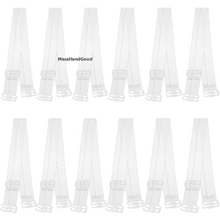[maudlandgood] 12 pares de correas de sujetador transparentes invisibles antideslizantes ajustables de repuesto transparente.