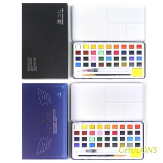 ghulons 36 colores plegable portátil pigmento sólido pintura acuarela set esencial para artistas estudiantes