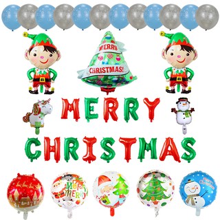 36 unids/Set de Globos de navidad/juego de Globos de navidad/decoraciones de fiesta de navidad/Globos de letras/Globos de navidad/bolas de látex/decoración de año nuevo
