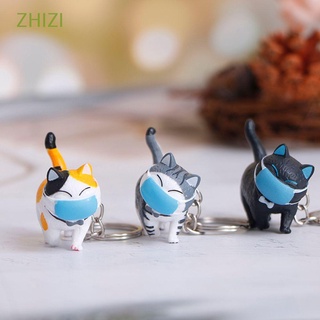 ZHIZI Creativo Mujeres llaveros Lindo Bolsa colgante de joyería Llaveros coreanos Accesorios para llaves de coche Animal Dibujos animados Personalidad Para los hombres Regalo Un gato enmascarado