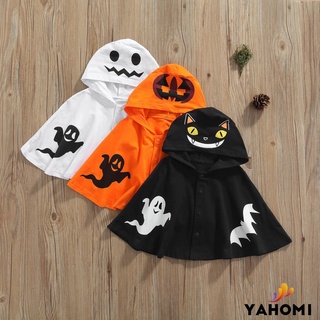 Yaho Kids capa niño Halloween dibujos animados patrones impresión abrigo con capucha Chamarra