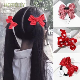 hotelly 2 unids/set moda cuerda de pelo niñas cabeza cuerda headwear lindo punto de onda rojo bowknot dulce doble cola de caballo