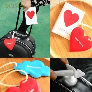 Qinmei moda etiqueta de equipaje de silicona amor/nube pasaporte titular cubierta lindo cinta cinturón de viaje/Multicolor