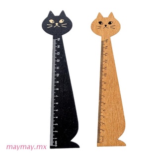 mayma premium regla de madera lindo gato de dibujos animados recto regla 15cm para estudiantes dibujo