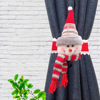 cortina de navidad tieback santa muñeco de nieve muñeca tiebacks sujetador hebilla abrazadera para festival ventana decoraciones hogar (2)