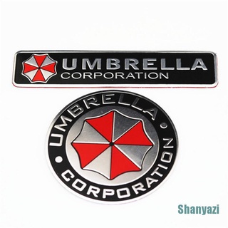[shanyazi] 3d aleación de aluminio paraguas corporation resident evil calcomanías decoraciones insignia