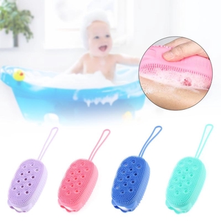 4 colores ducha de baño con esponja de silicona cepillo corporal exfoliante cepillo trasero lavado limpio Bathremove Dead Skin Scrub toalla (3)