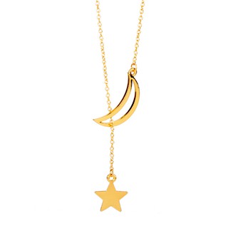 Collar De Estala De luna con chapa De oro y cadena De clavícula en forma De estrella De Cintura+puntas (1)