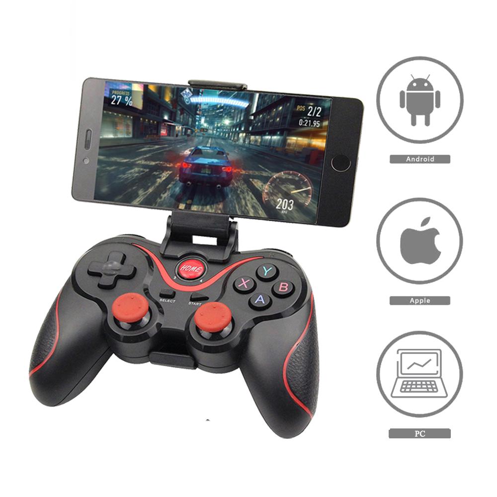 Joystick inalámbrico Bluetooth Gamepad controlador de juegos para PS3 Tablet PC Android Smartphone con soporte
