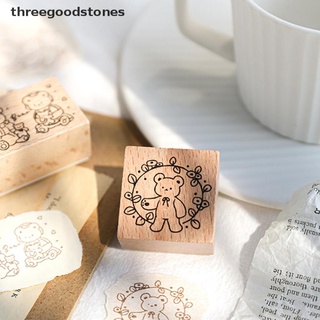 [threegoodstones] Cute Animals Bears Decoration Stamp Wooden Rubber Stamps Scrapbooking Stationery New Stock