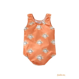 jx-baby ́s girasol de una pieza trajes de baño, sin mangas cuello redondo triángulo entrepierna
