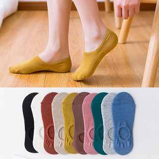 calcetines de tobillo de las mujeres calcetines de pie calcetín antideslizante tobillo calcetines casual invisible calcetines transpirables corto coreano algodón invisible