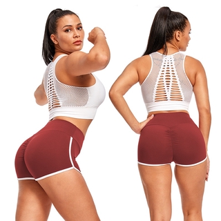 Pantalones cortos deportivos para mujer Fitness Cintura alta Cadera Pantalones cortos sexy (3)
