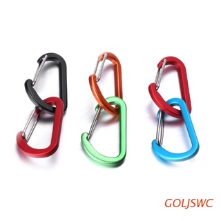 goljswc 2pcs forma d fast hang mini hebilla gancho clip aluminio camping mosquetón llavero