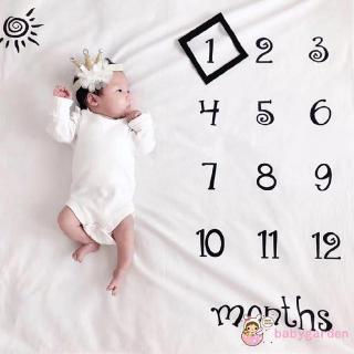 Manta De Hito Mensual Para Bebés Mantas De Fotos Ligeras Suaves Y Grandes Para Bebé Recién Nacido (3)