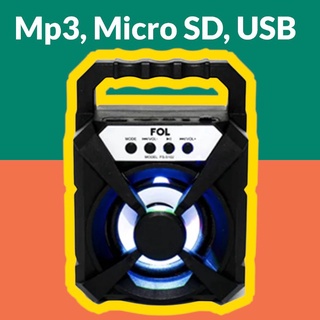 mini bocina portátil Bluetooth , USB, auxiliar, FM, con luces de colores integradas (1)
