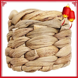 10 piezas de material natural de paja de maíz cáscara servilleta anillo, jacinto de agua hierba servilleta hebilla, anillo de napkin