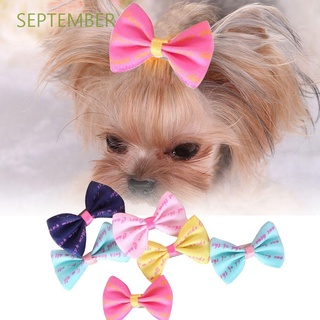 Septiembre lindo horquilla colorido arco nudo mascota Clips de pelo hermoso para cachorro de peluche mascotas aseo accesorios de perro encantador hecho a mano tocado