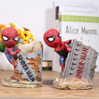 GUANGAO Regalos Portaplumas Para los niños Modelo de estatua Spider - Man Pen Muñeca de juguete Anime Suministros domésticos y de oficina Originalidad Resina Spider - Man Diagrama de acción Spider - Man (7)