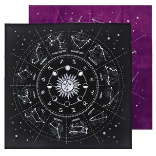 FUN 12 Constellations Tarot Card Tablecloth Board Game Velvet Divination Altar Cloth (1)