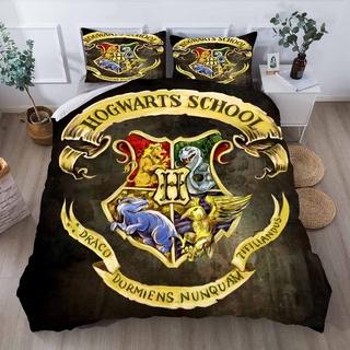 harry potter juego de sábanas 3 en 1 individual de doble tamaño hoja de cama hogwarts hermione casa dormitorio lavable cómoda funda de almohada conjunto