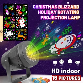 Proyector giratorio navideño de ventisca navideña con luz LED suave de 16 imágenes para interiores de alto brillo y definición ZEBOTA (2)