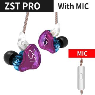 KZ ZST 1BA+1DD In Ear Earphone ^^ audífonos HIFI Bass Noise cancelación de audífonos deportivos con Mic