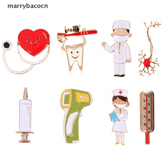 marrybacocn metal pin doctor insignia ecg estetoscopio ambulancia forma esmalte broches mx
