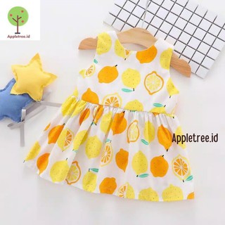 Importados vestidos de niños/niñas vestido de verano/vestidos de niños con motivo de fruta de limón
