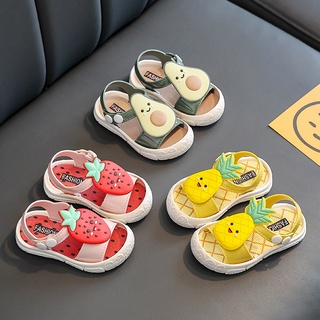 Los Niños Cubiertos De Dedos Pies Sandalias De Playa Niño Niñas Versátil Zapatos De La Moda Dibujos Animados De Frutas Hebilla Correa (1)