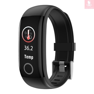 T10 pulsera inteligente pantalla a Color Monitor de temperatura corporal IP67 impermeable deporte Tracker Fitness pulsera (negro)