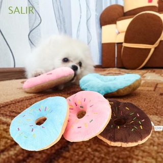 SALIR peluche perro masticar juguetes Donut mascota suministros mordedura juguete nuevo sonido de peluche chillón vocalización cachorro interactivo/Multicolor