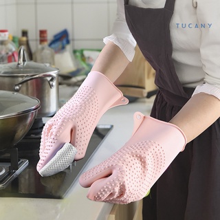 tucany 1 par de guantes de silicona resistentes al calor multiuso reutilizables amplia aplicación guante de limpieza para cocina