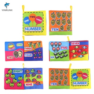 6 unids/set bebé libro de tela temprana educativo Animal submarino número de frutas vegetales libro tema (2)