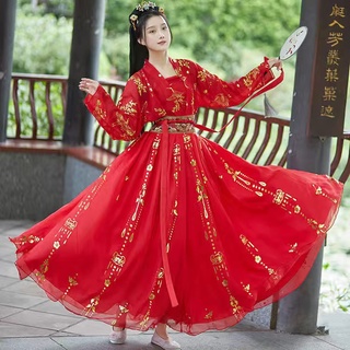 Nueva mujer estudiante diario Hanfu mujer estilo cintura antiguo disfraz Super hada y elegante vestido de flores